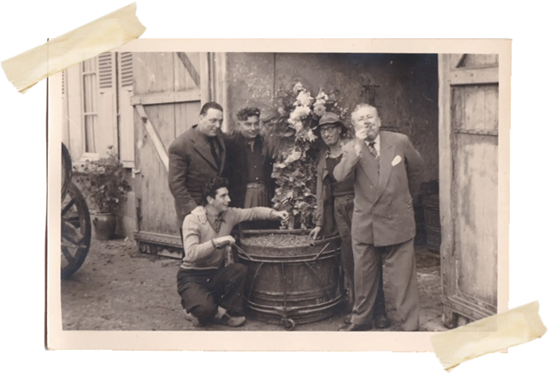 photographie d'archives d'un fût de pouilly-fumé du domaine renaud et fils